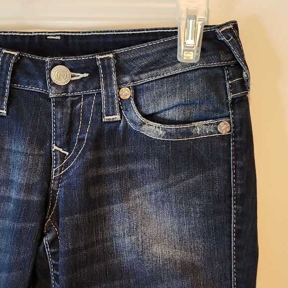 True Religion Jeans Women's Sz 25 Section Skinny Pocket Flap Dark Wash Denim - Picture 12 of 14